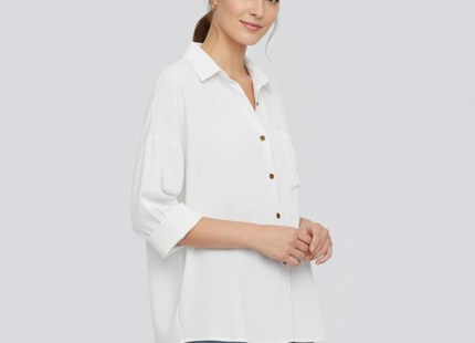 Women's Dropped Shoulder Bat Shirt Casual Long Sleeve Shirt