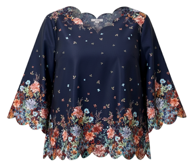 Comfortable Plus Size Floral Print V-Neck Pullover Shirt