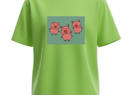 Womens 'Three little Pigs' Design Multi-colour TShirts