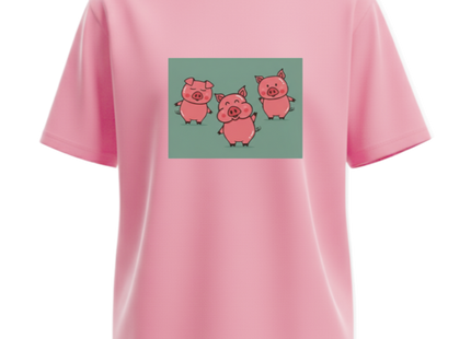 Womens 'Three little Pigs' Design Multi-colour TShirts