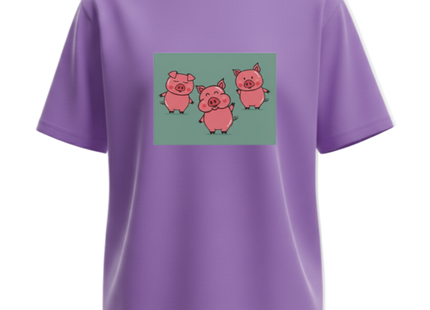 Womens 'Three little Pigs' Design Multi-colour TShirts