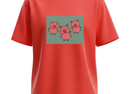 Womens 'Three little Pigs' Design Multi-colour TShirts