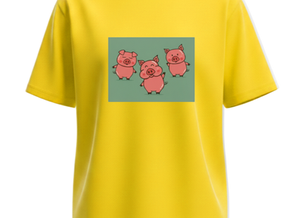 Womens 'Three little Pigs' Design Multi-colour TShirts