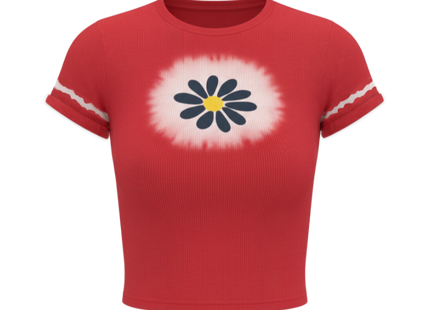 Aesthetic Graphic T Shirts Women Flower Print O Neck Tee