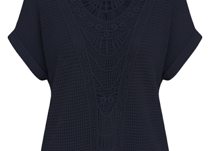 Summer Hollow Out Short-sleeved T-shirt Fashion Ethnic Style Tops Women's Clothing