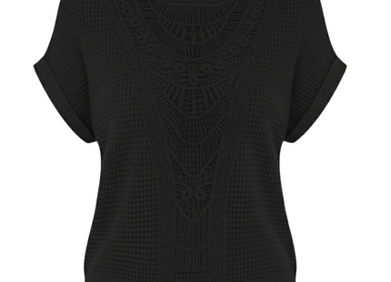 Summer Hollow Out Short-sleeved T-shirt Fashion Ethnic Style Tops Women's Clothing