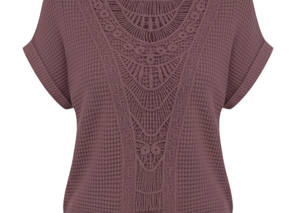 Summer Hollow Out Short-sleeved T-shirt Fashion Ethnic Style Tops Women's Clothing