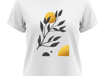 Crew Neck Casual Printed T-shirt For Women