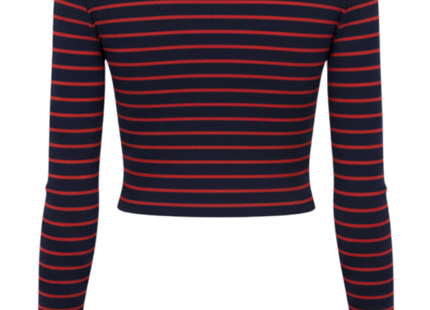 Women stripe crop top