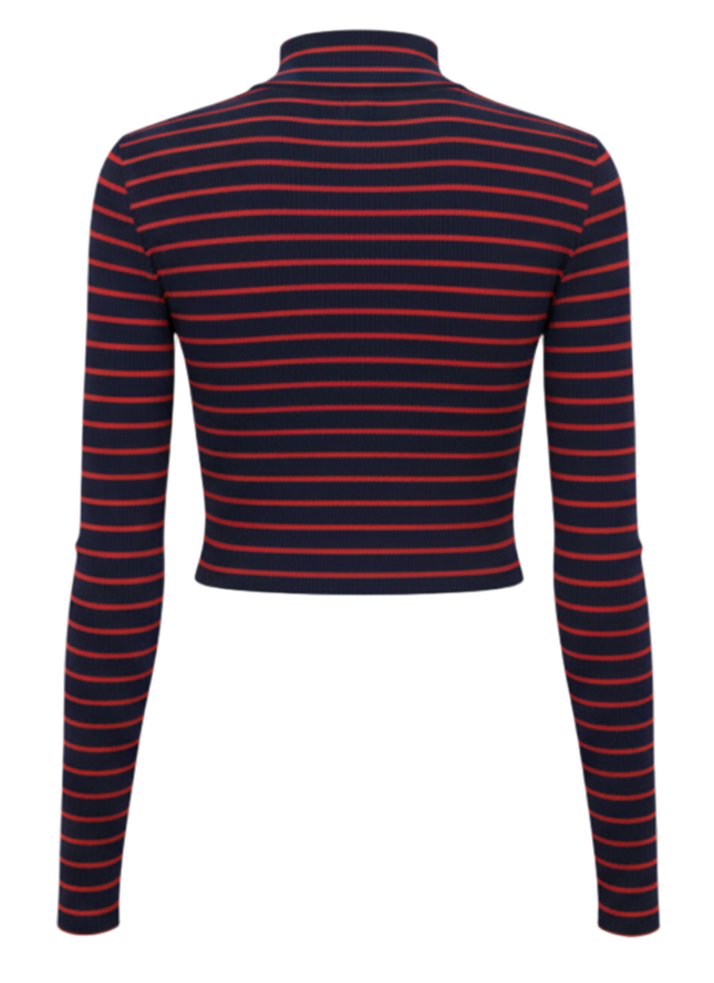 Women stripe crop top