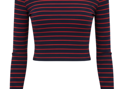 Women stripe crop top