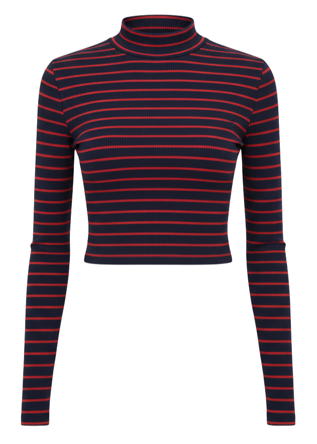 Women stripe crop top