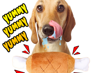 Squeaky plushy Dog Toy (Chicken Wing) - WSGenie