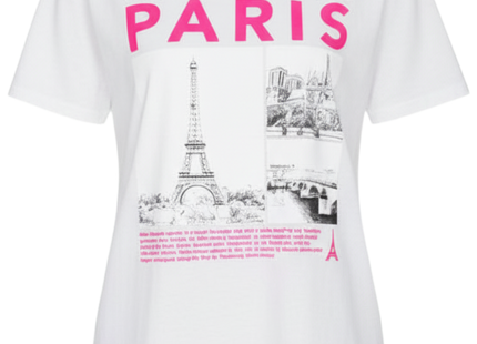 Ladies Oversized Paris Slogan Short Sleeves T Shirt Top