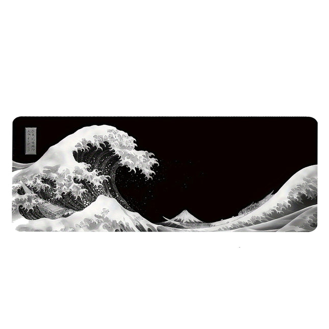 Festive Ukiyo-e Wave Mouse Pad