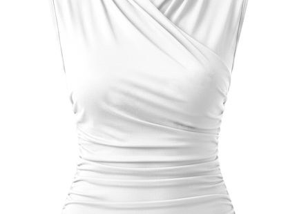 Womens Crisscross Pleated Sleeveless Tank Top