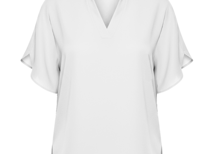 Lightweight Split Sleeve Notch Neck Blouse