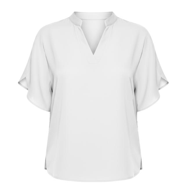 Lightweight Split Sleeve Notch Neck Blouse