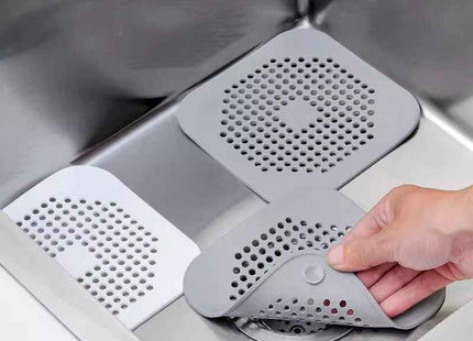 Silicone Shower Drain Hair Catcher | Floor Drain Filter Cover | White & Grey