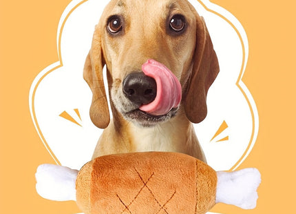 Squeaky plushy Dog Toy (Chicken Wing) - WSGenie