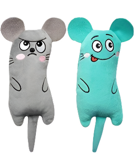 Whisker Wonders Interactive Plush Cat Teaser Toy with Rat Design