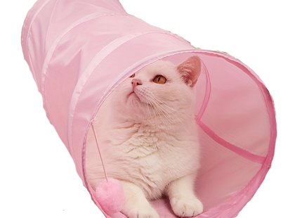Collapsible Pink Cat Tunnel