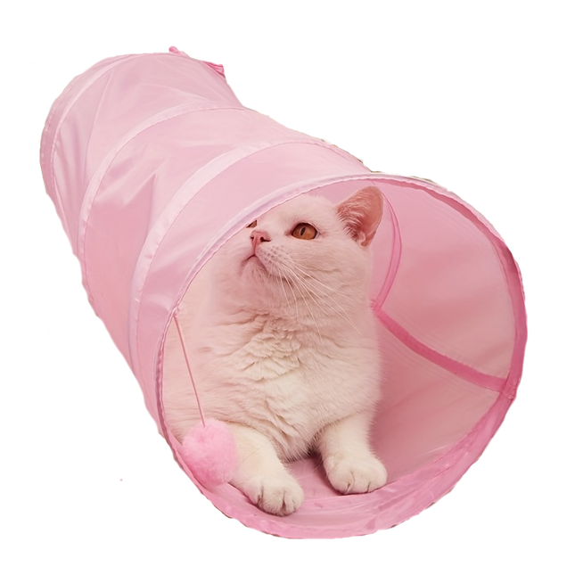 Collapsible Pink Cat Tunnel