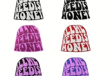 Y2K Unisex “All We Need Is Money” Knitted Beanie