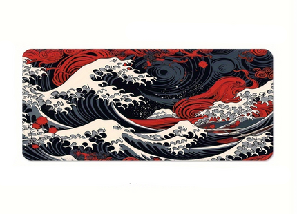 Red Wave Large Gaming Mouse Pad