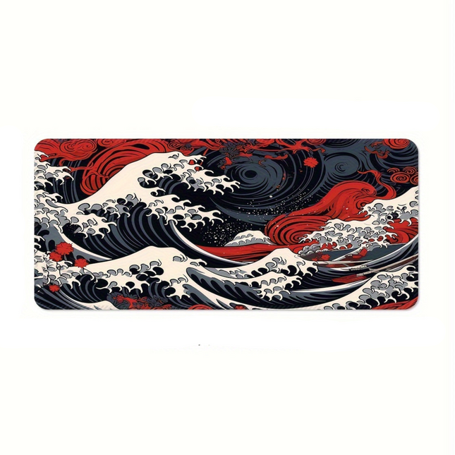 Red Wave Large Gaming Mouse Pad