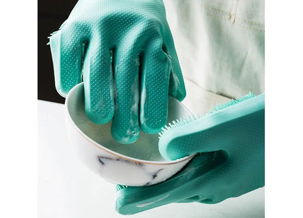 WSGenie Reusable Silicone Cleaning Gloves — lifestyle shot