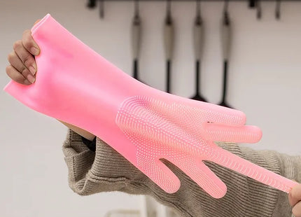 WSGenie Reusable Silicone Cleaning Gloves — palm view