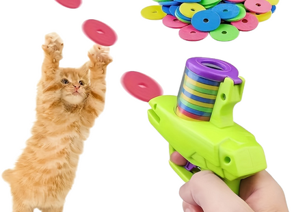 15 or 30 Foam Plates Toy Gun - Cat Toy