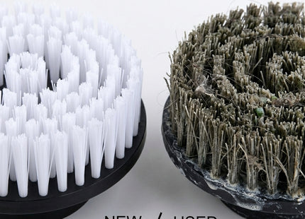 Comparison of a new and used brush head with 'NEW' and 'USED' labels, and WSGenie branding.