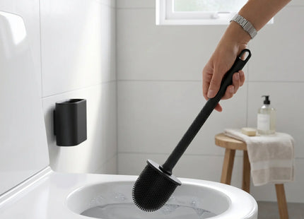 Silicone Toilet Brush with Wall Mount WSGenie